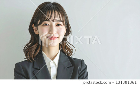 Clipping material of a young female model wearing a business suit Clipping material of a young female model wearing a business suit 131391361