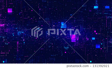 A dark glitch background with randomly disintegrating pixels ( 131392021