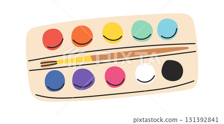 Watercolor paints colorful pallet box Watercolor paints colorful pallet box 131392841