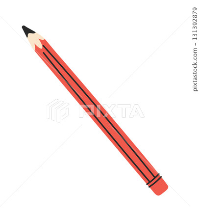 Red color graphite pencil tool 131392879