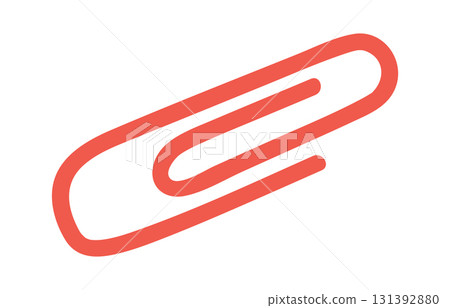 Red paper clip hand drawn Red paper clip hand drawn 131392880