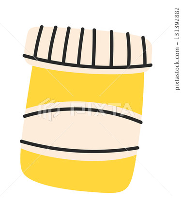 Yellow gouache bottle hand drawn Yellow gouache bottle hand drawn 131392882