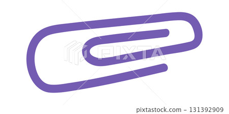 Purple paper clip hand drawn 131392909