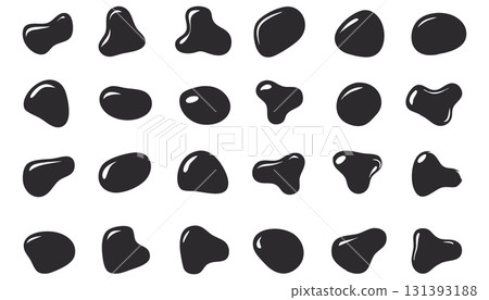 Abstract Liquid Blob Shapes Vector Set. 3D Glossy Black Drops and Slime Elements Vector. Abstract Liquid Blob Shapes Vector Set. 3D Glossy Black Drops and Slime Elements Vector. 131393188