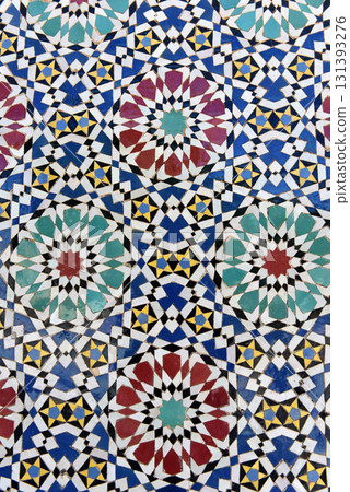 Moroccan Islamic mosaic tiles in Fes, Morocco Moroccan Islamic mosaic tiles in Fes, Morocco 131393276