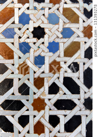 Moroccan Islamic mosaic tiles in Fes, Morocco Moroccan Islamic mosaic tiles in Fes, Morocco 131393278