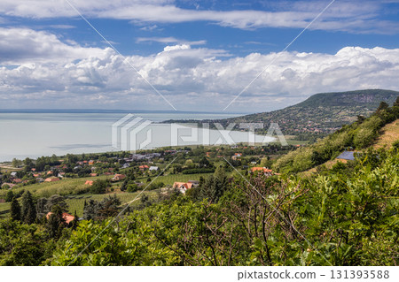 Lake Balaton on Hungary from above.Badacsony Lake Balaton on Hungary from above.Badacsony 131393588