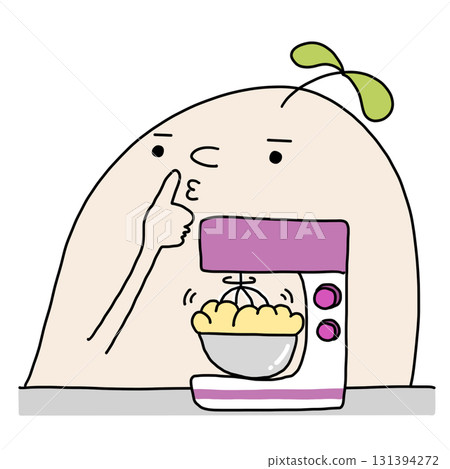 hand drawn illustration of white radish plant cartoon cooking bakery 131394272