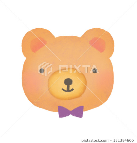 Illustration of a cute bear wearing a bow tie Illustration of a cute bear wearing a bow tie 131394600