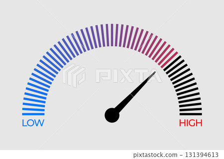 Measurement scale showing low to high range values. Vector illustration Measurement scale showing low to high range values. Vector illustration 131394613