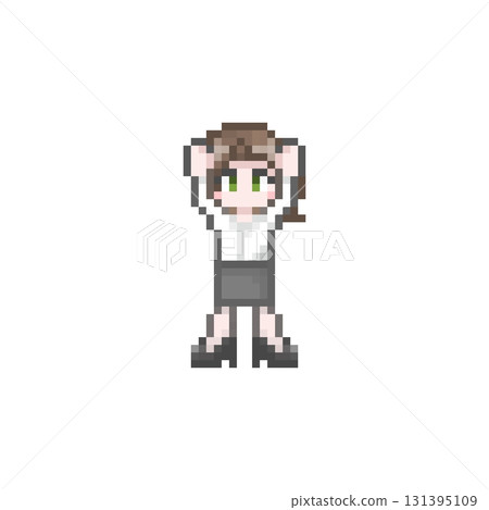 Pixel art of a female office worker in a suit: Cool Biz 131395109