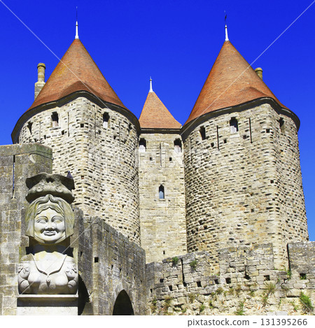 Carcassonne biggest town-fortress, France. Carcassonne biggest town-fortress, France. 131395266