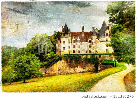 fairy castles of France.Puyguilhem. artistic picture 131395276