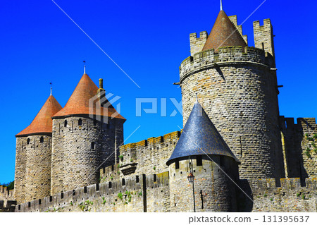 Carcassonne  biggest town-fortress, France. 131395637