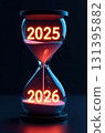Illuminated hourglass counting down to 2026 131395882