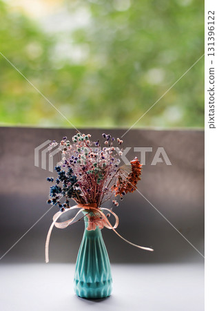 beautiful and delicate bouquet of dried flowers 131396122