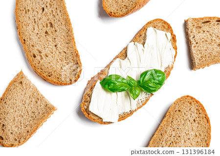 Slices of sourdough with organic butter 131396184