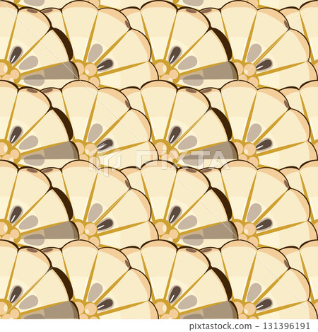 Kadsura coccinea fruit slices seamless tropical pattern vector illustration 131396191