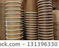Stacked Paper Tea Cups Texture Background Stock Photo  131396330