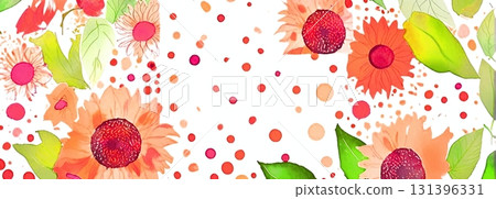 Background material, background image, pattern material, background illustration, wallpaper, watercolor style, sunflower, orange Background material, background image, pattern material, background illustration, wallpaper, watercolor style, sunflower, orange 131396331