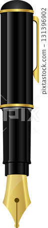 Elegant writing instrument displayed against a stark black backdrop, capturing sophistication. Elegant writing instrument displayed against a stark black backdrop, capturing sophistication. 131396902