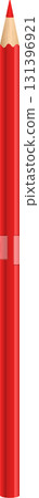 A vibrant red pencil with a sharpened tip and a smooth cylindrical body. A school and office staple. 131396921