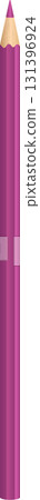Upright magenta pencil with pointed tip for drawing or writing, against a neutral background. 131396924