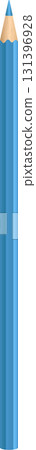 A drawing of a blue pencil with a wooden tip, used for writing, drawing, or art projects. 131396928