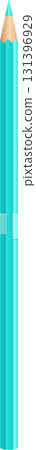 A vibrant cyan-colored pencil stands upright, its point sharpened, ready for creative use. 131396929