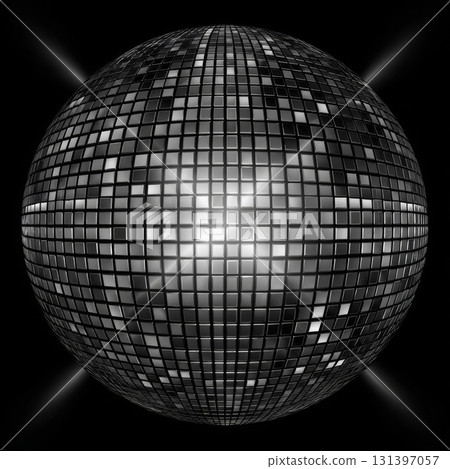 Silver Disco Ball on Dark Background 131397057