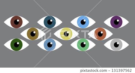 Simple eyes of different color. Flat vector illustration 131397562