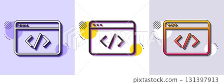 Seo script line icon. Halftone dotted pattern. Gradient icon with grain shadow. Web programming sign. Traffic management symbol. Line seo script icon. Various designs. Vector Seo script line icon. Halftone dotted pattern. Gradient icon with grain shadow. Web programming sign. Traffic management symbol. Line seo script icon. Various designs. Vector 131397913
