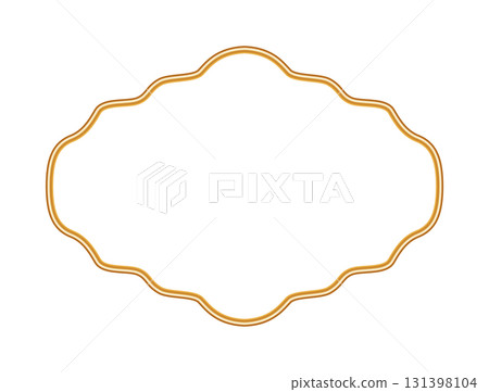 Golden shiny ornamental vignette 3d border. Abstract geometric frame with ornate golden decoration. For certificates, awards, stamps, labels, badges, various design. Vector illustration Golden shiny ornamental vignette 3d border. Abstract geometric frame with ornate golden decoration. For certificates, awards, stamps, labels, badges, various design. Vector illustration 131398104