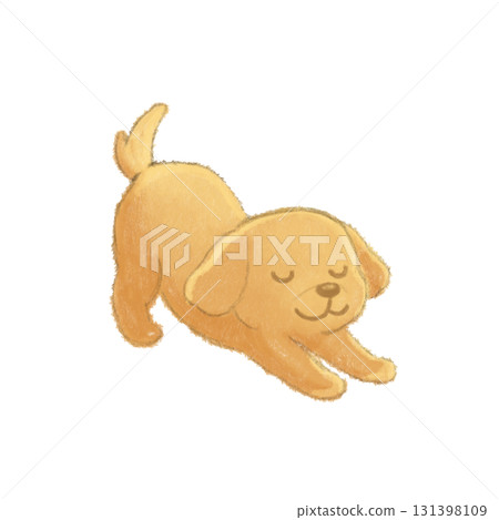 Transparent background stretched dog 131398109