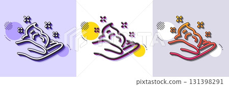 Hand cream line icon. Halftone dotted pattern. Gradient icon with grain shadow. Skin care Gel or lotion sign. Line skin care icon. Various designs. Vector 131398291