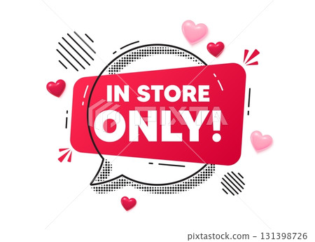 Store sale chat speech bubble. Love hearts concept. In store sale tag. Special offer price sign. Advertising discounts symbol. Red chat message. Offer speech bubble. Glare 3d hearts. Vector Store sale chat speech bubble. Love hearts concept. In store sale tag. Special offer price sign. Advertising discounts symbol. Red chat message. Offer speech bubble. Glare 3d hearts. Vector 131398726