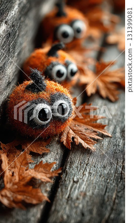 Adorable felt pumpkins with googly eyes 131399081