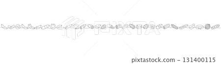 Sausages set. Fresh raw sausages one line continuous drawing. Vector illustration. Sausages set. Fresh raw sausages one line continuous drawing. Vector illustration. 131400115