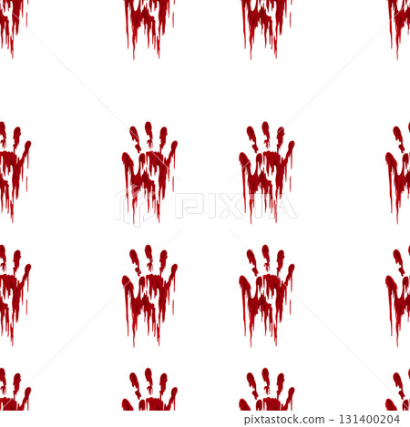 Seamless pattern of dripping blood handprints for horror and Halloween design Seamless pattern of dripping blood handprints for horror and Halloween design 131400204