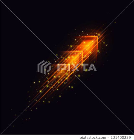 Speed rush arrows golden neon glowing, vector dynamic light trails on dark background, energy flow acceleration effect Speed rush arrows golden neon glowing, vector dynamic light trails on dark background, energy flow acceleration effect 131400229