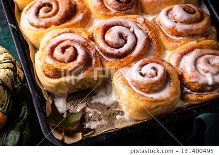 Fresh homemade bakery cinnamon buns 131400495