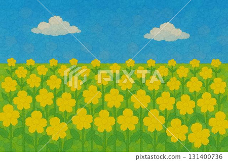 春季花田油菜花拼貼畫 131400736