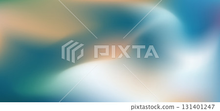 Abstract smooth pastel light creamy orange and aquamarine teal vibrant mesh gradient. Soft wavy trendy y2k concept in peach and blue colors for ui design, banner, calm poster design 131401247