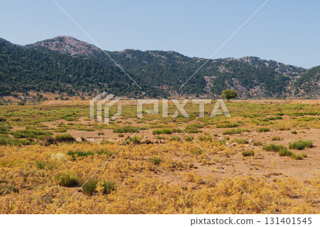 White Mountains in Crete, Greek island mountain landscape with typical Mediterranean terrain. White Mountains in Crete, Greek island mountain landscape with typical Mediterranean terrain. 131401545