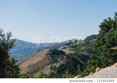 White Mountains in Crete, Greek island mountain landscape with typical Mediterranean terrain. 131401649