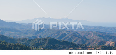 White Mountains in Crete, Greek island mountain landscape with typical Mediterranean terrain. 131401710