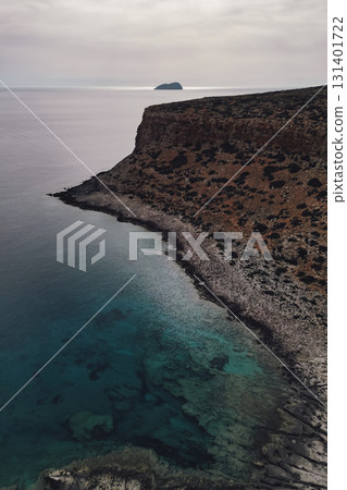 Balos or Gramvousa lagoon on the island of Crete Greece with exotic turquoise waters and unique natural landscape 131401722