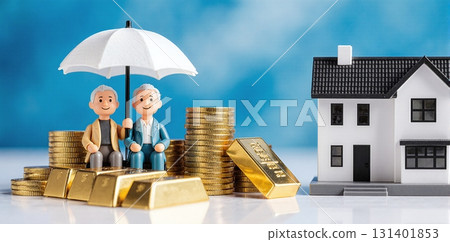 Elderly couple enjoying wealthy retirement 131401853
