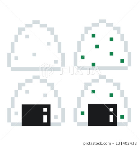 Onigiri pixel art, cute game-related illustrations. 131402438