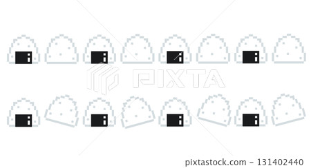 Onigiri pixel art, cute game-related illustrations. 131402440